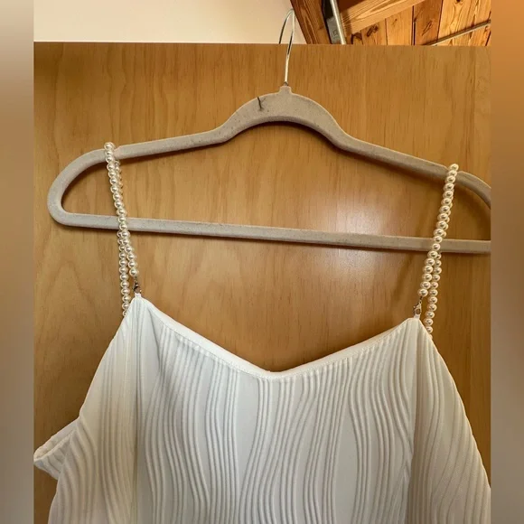 RIHOAS Ivory Midi Dress with Pearl Straps - NWT - Picture 2 of 6
